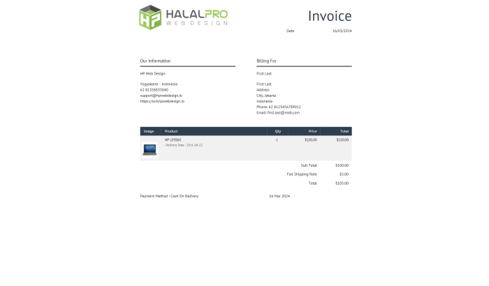 PDF Invoice & Invoice PDF Email Attachment