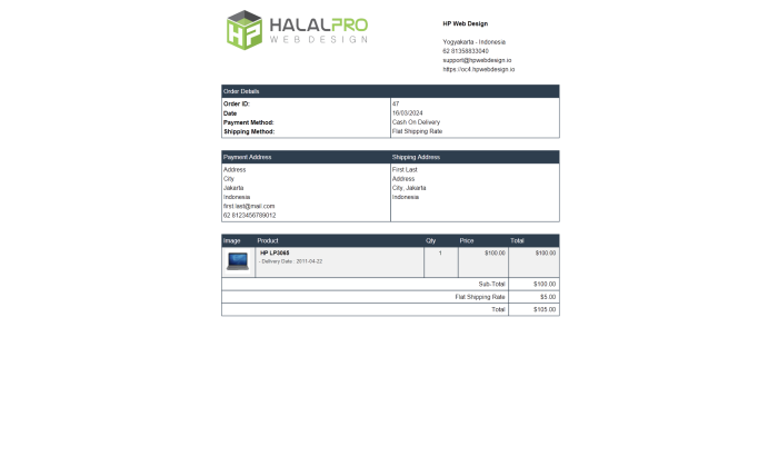 PDF Invoice & Invoice PDF Email Attachment