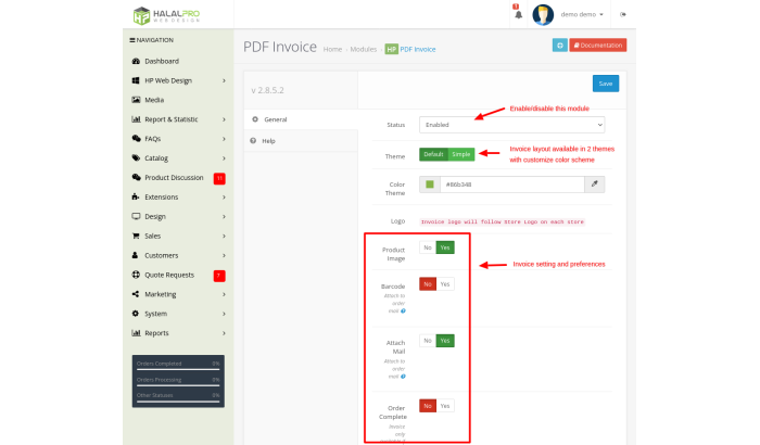 PDF Invoice & Invoice PDF Email Attachment