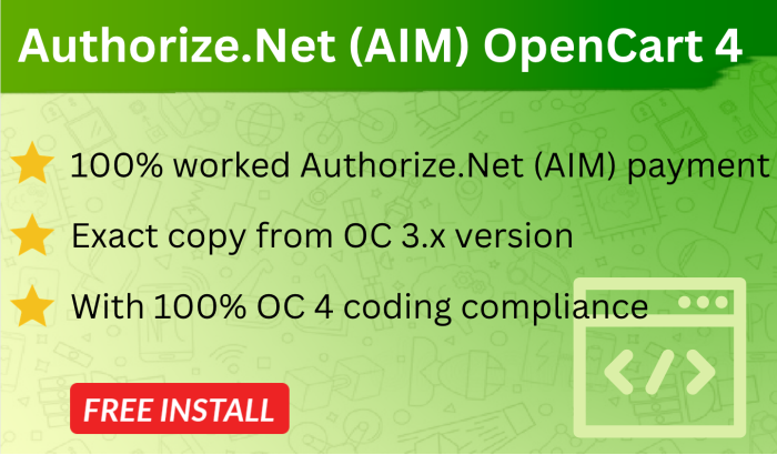 Authorize.Net (AIM) for OpenCart 4