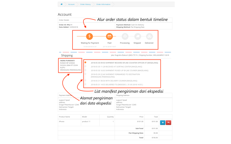 Module Tracking/Lacak Resi OpenCart screenshot 3