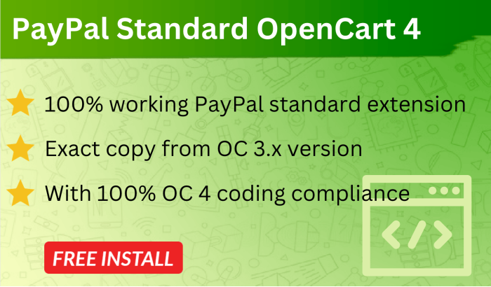 PayPal Standard for OpenCart 4