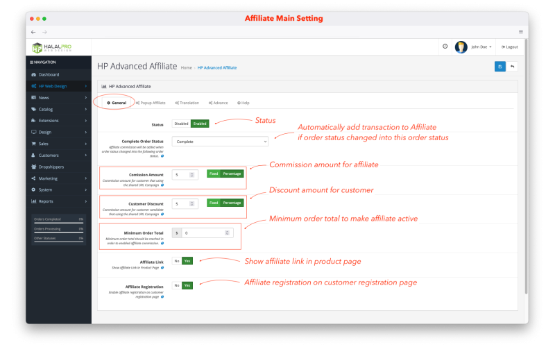 Advanced Affiliate Marketing Management Opencart screenshot 3