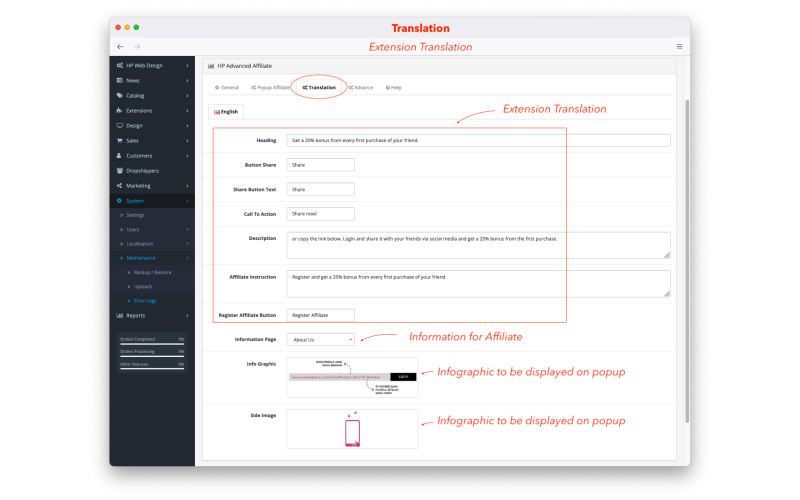 Advanced Affiliate Marketing Management Opencart screenshot 4