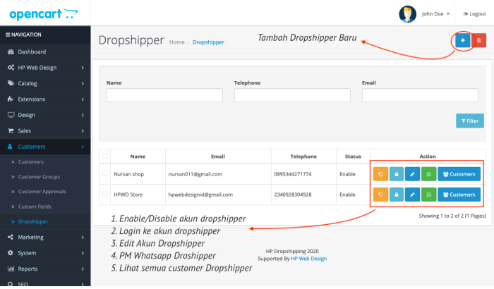 Module Management Dropshipper OpenCart