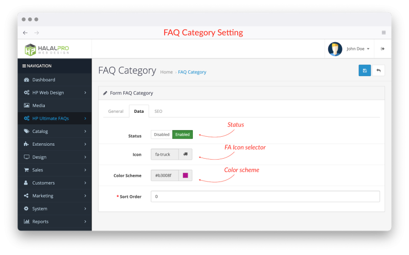 Module Ultimate FAQs OpenCart screenshot 2