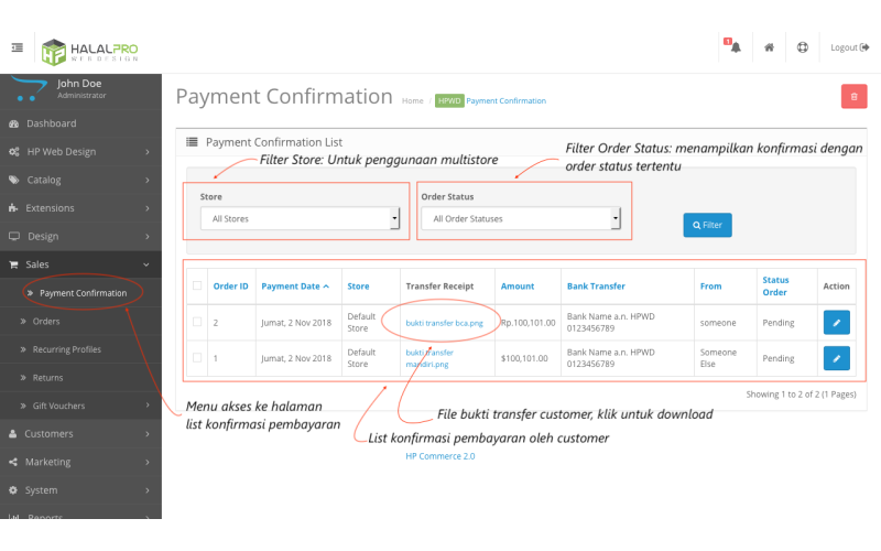 Konfirmasi Pembayaran OpenCart screenshot 14