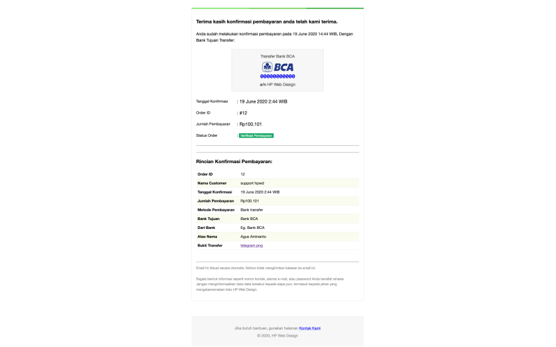 Konfirmasi Pembayaran OpenCart screenshot 2