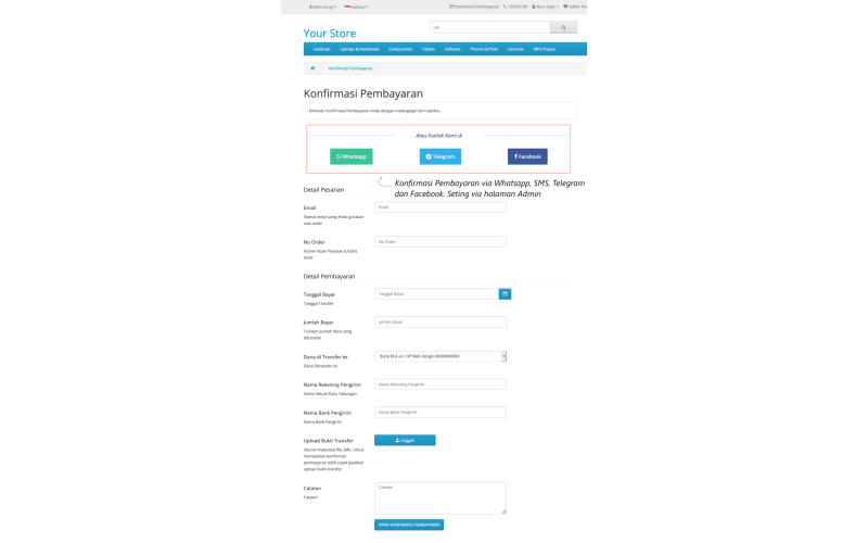 Konfirmasi Pembayaran OpenCart screenshot 8