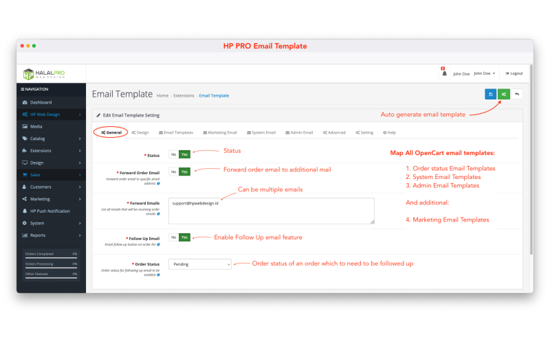 PRO Email Template for OpenCart screenshot 4