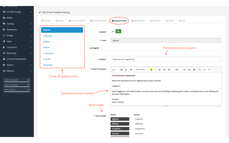 PRO Email Template for OpenCart screenshot 14
