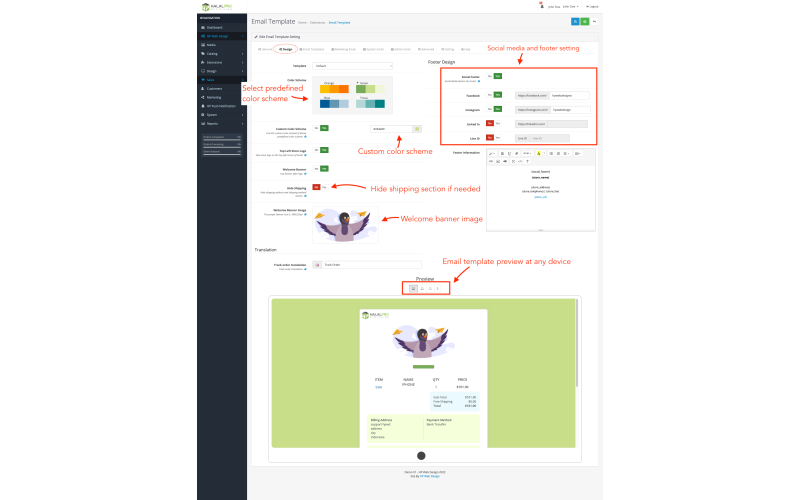 PRO Email Template for OpenCart screenshot 13