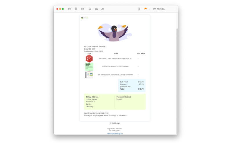 PRO Email Template for OpenCart screenshot 10