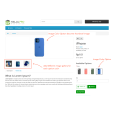 Product Image Color Option & Gallery OpenCart