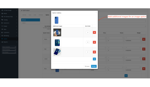 Product Image Color Option & Gallery OpenCart Product Image Color Option & Gallery OpenCart