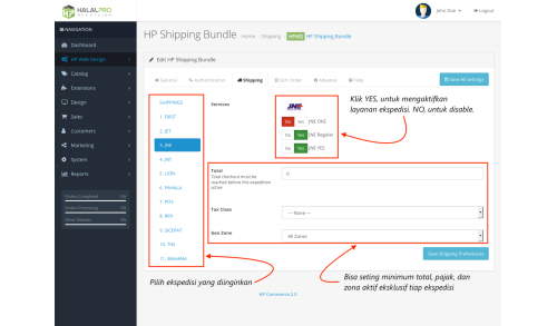 HP Shipping Bundle OpenCart