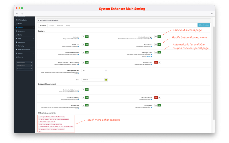 OC  System Enhancer OpenCart screenshot 3