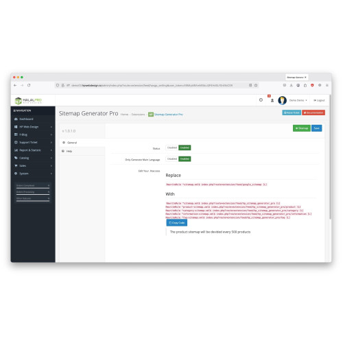Sitemap Generator PRO OpenCart - Multi Language